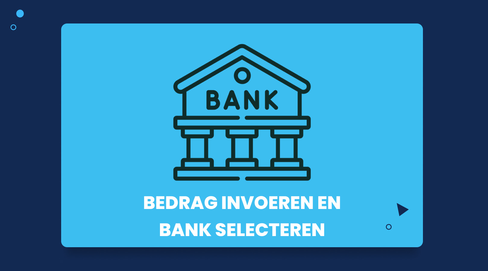 Bedrag invoeren en bank selecteren