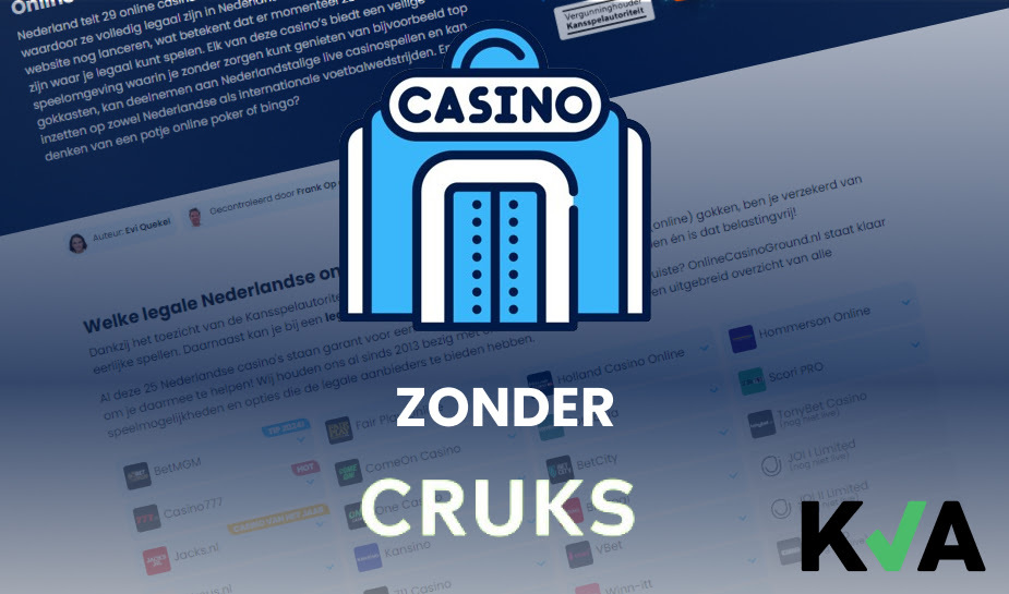 KVA roept aangesloten websites op om een casino zonder cruks-pagina in te richten