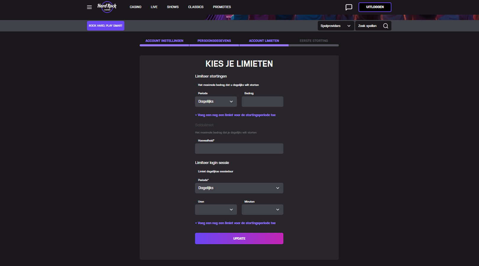 Limieten instellen