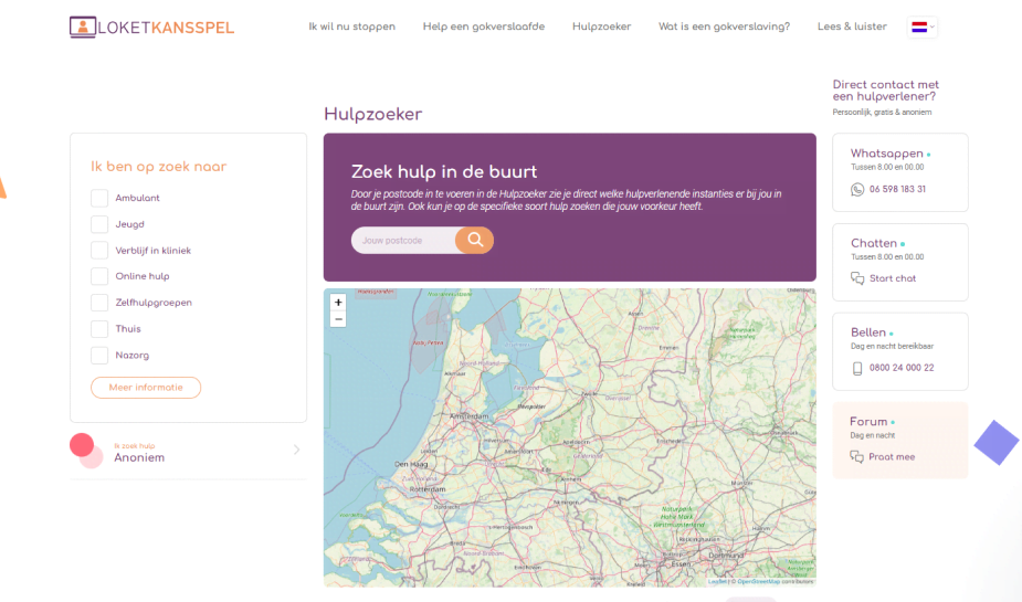 Loket kansspel Hulpzoeker