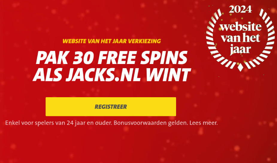 Jacks.nl deelt free spins uit als het website van het jaar wordt.