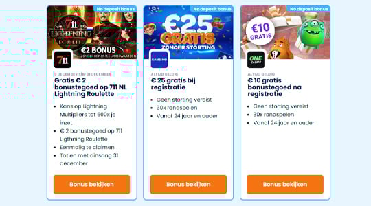 Kies een no deposit bonus