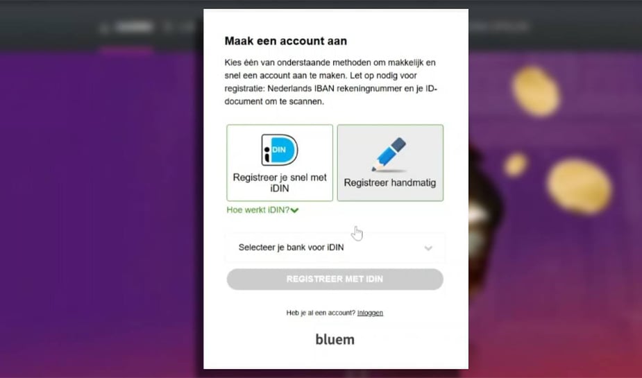 account aanmaken bij TonyBet