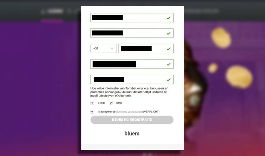 tonybet account aanmaken