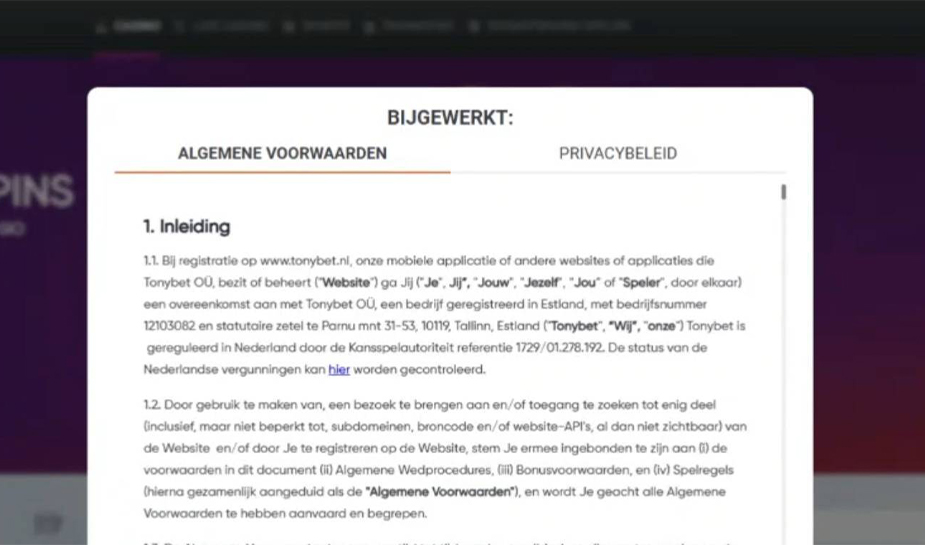 account aanmaken tonybet