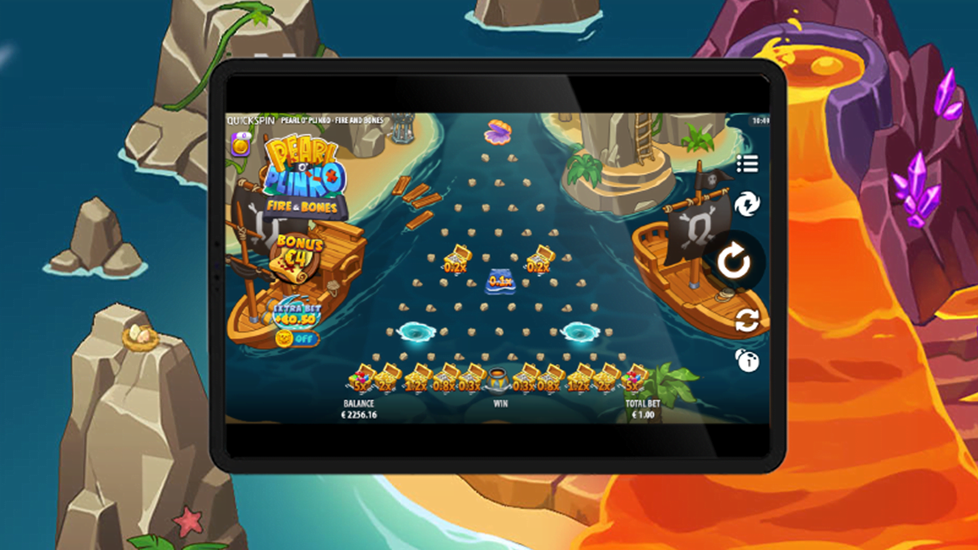 Pearl Plinko Fire and Bones afbeelding Desktop