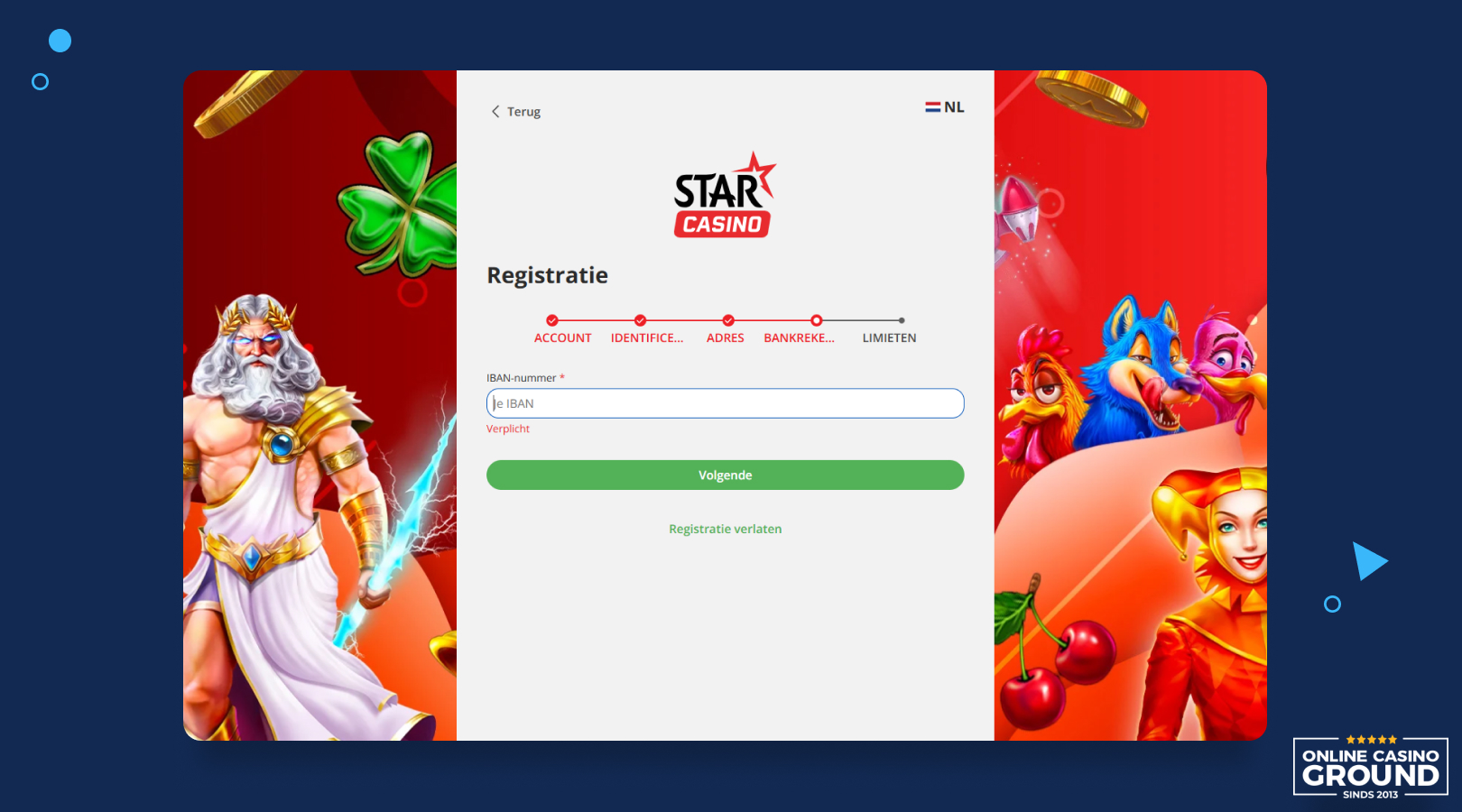 Rekeningnummer invullen