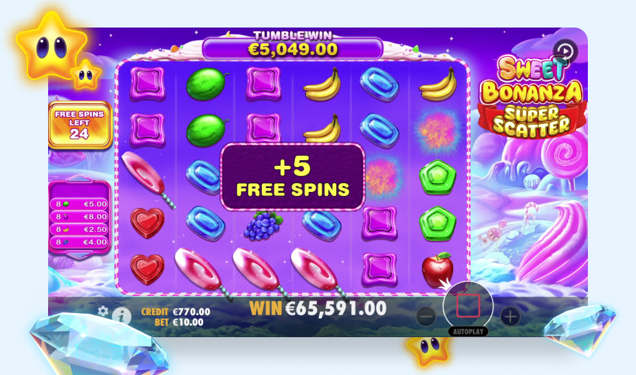 Sweet Bonanza Super Scatter logo printscreen