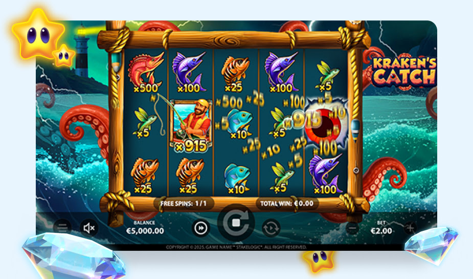Printscreen van gokkast Kraken's Catch - Eye of the Deep