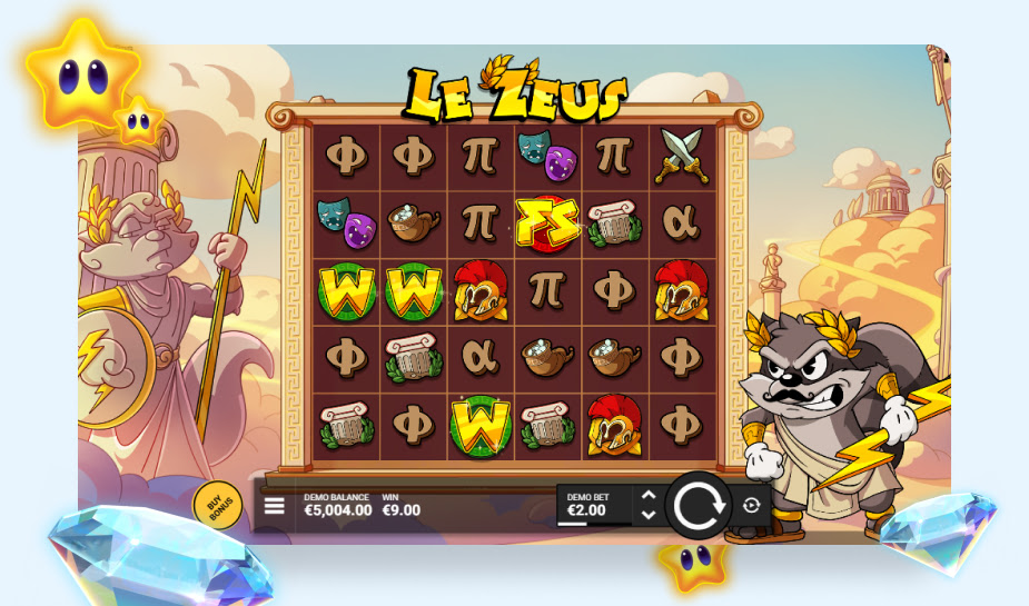 Printscreen of Le Zeus gokkast logo
