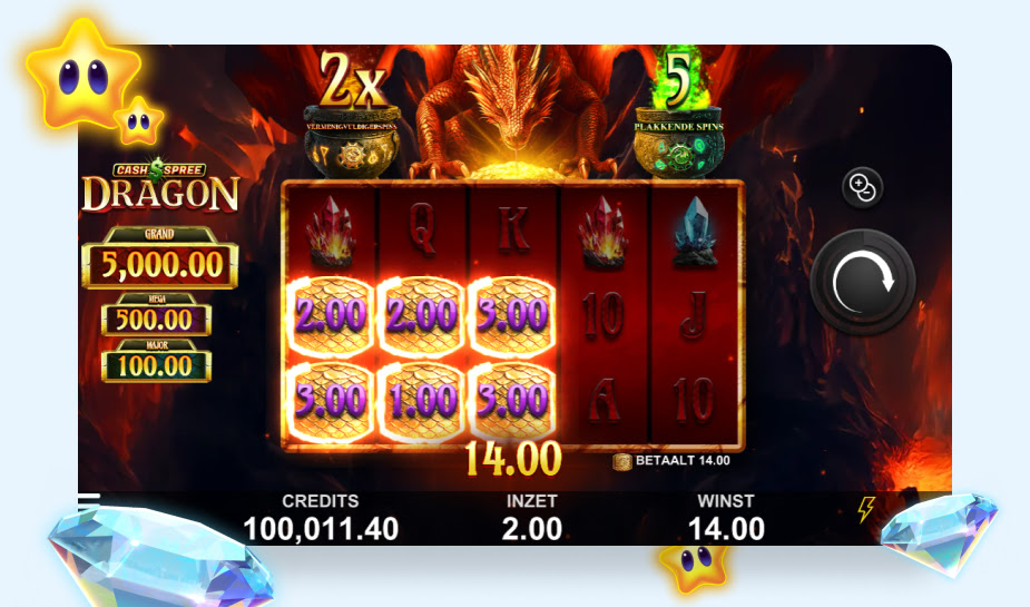 Cash Spree Dragon logo - Winst printscreen