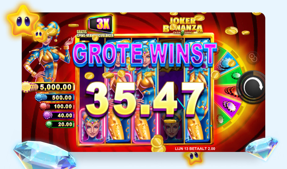 Joker Bonanza Cash Spreek - Gameplay Grote Winst