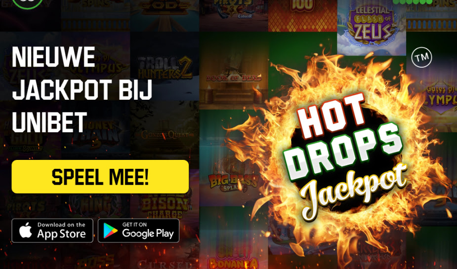 Nieuwe jackpot bij Unibet Hot Drops Jackpot logo