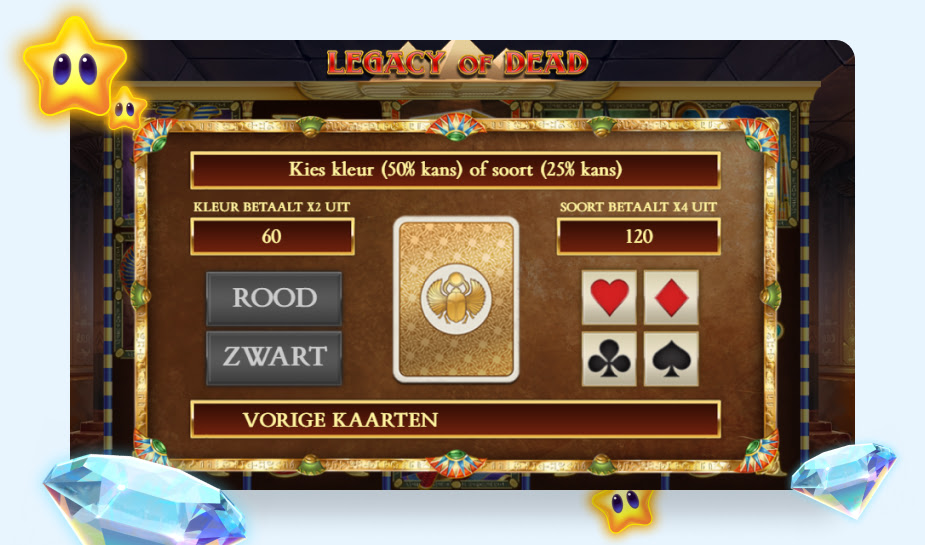 Printscreen van Legacy of Dead - Gamble Feature
