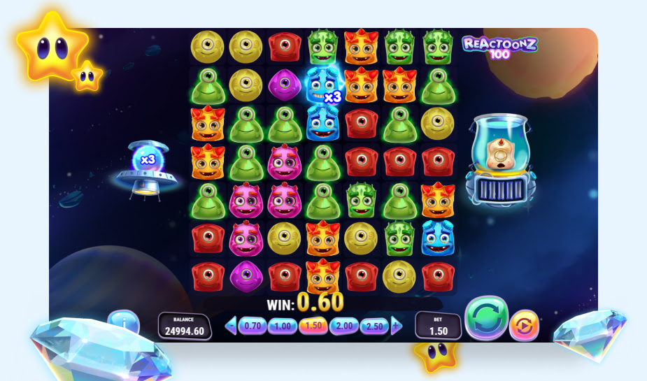 Reactoonz 100 logo - Winst