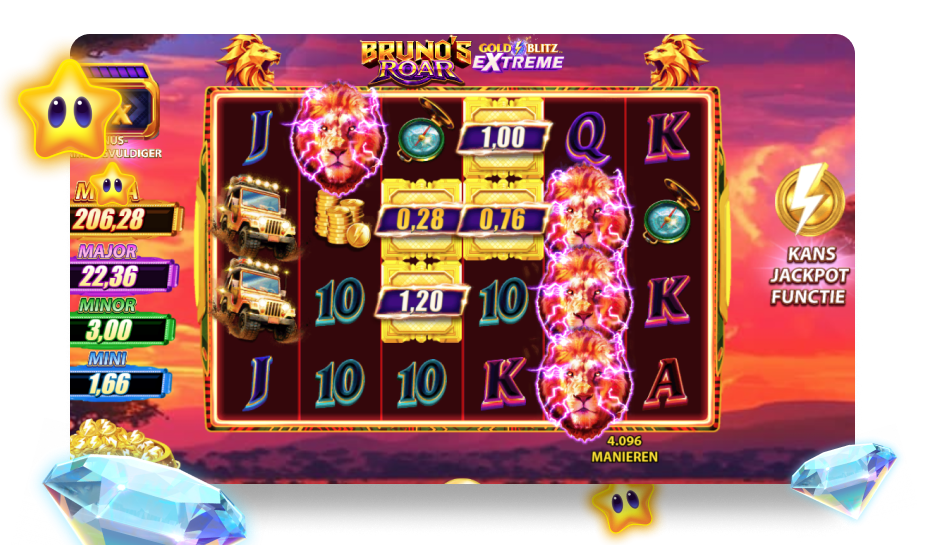 speelveld brunos roar gold blitz extreme