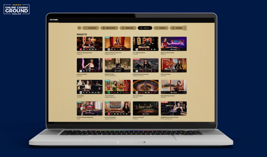 Hoe speel je online roulette in het live casino logo