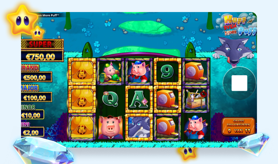 Huff N Even More Puff printscreen - gratis spins 9 van 11