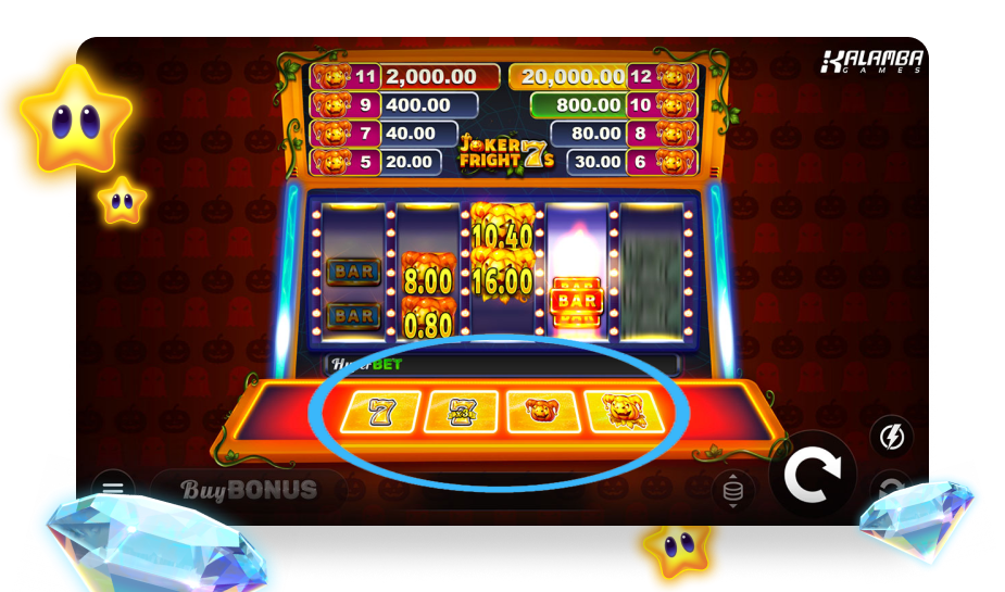 dit zijn de vier levels die je kunt krijgen bij jokers fright 7s