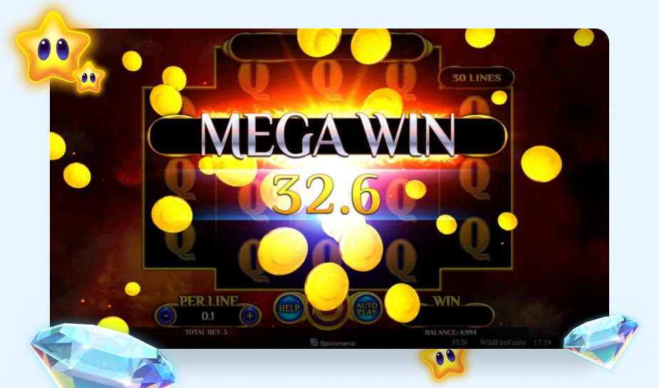 Wildfire Fruits Gameplay - Mega Win