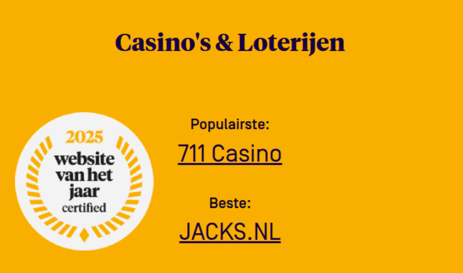 Jacks.nl en 711 gekozen tot Websites van het Jaar