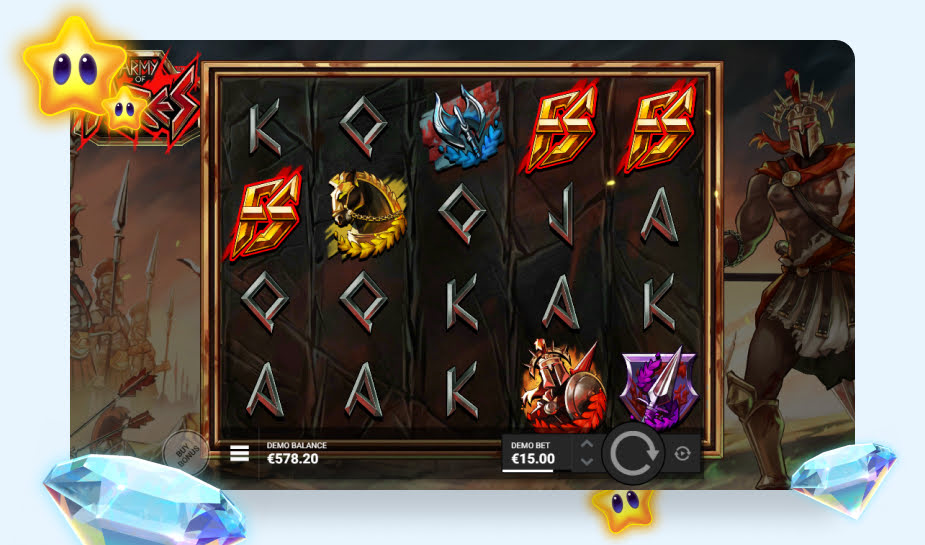 Army of Ares printscreen - 3 free spins logo
