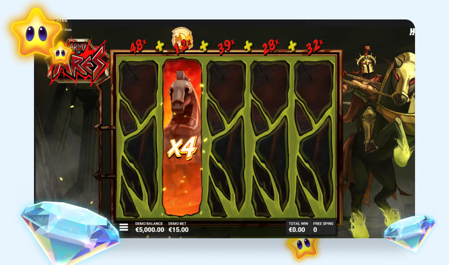 Army of Ares printscreen - Bonusronde horse logo