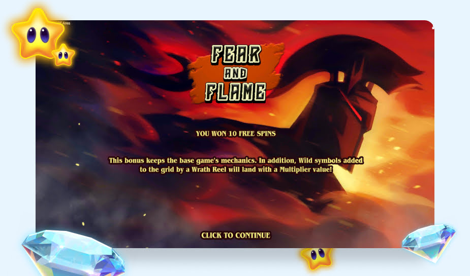 Army of Ares printscreen - Fear and Flame logo