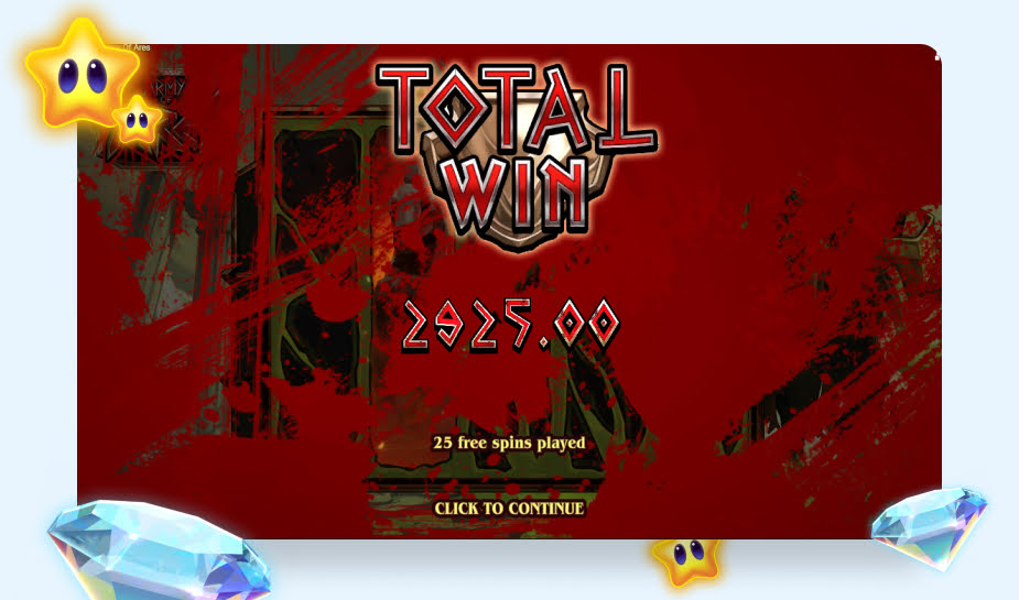 Army of Ares printscreen - total win bonusronde logo