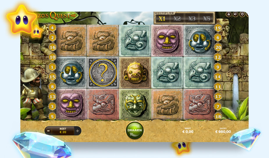 Gonzo's Quest printscreen gameplay logo