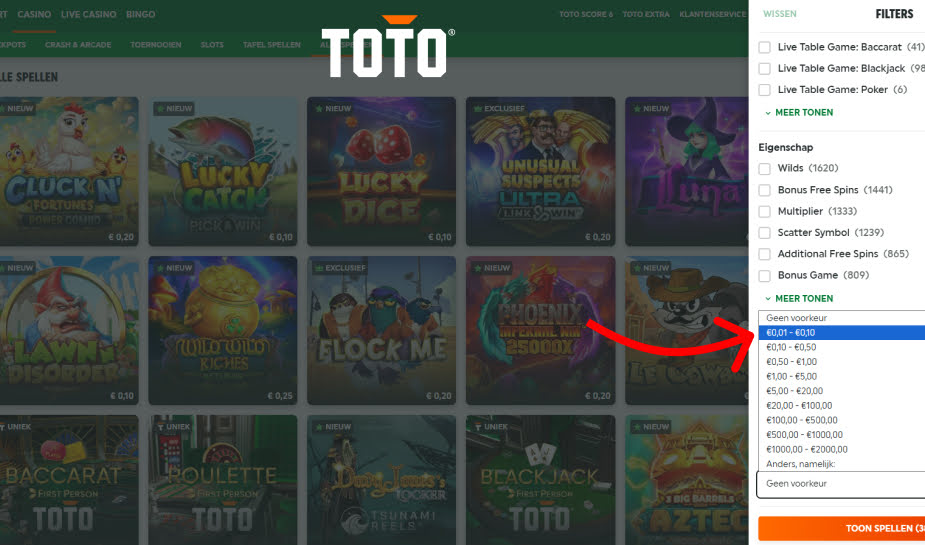 TOTO casino minimale inzet logo