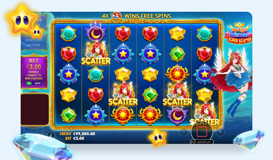 Starlight Princess Super Scatter printscreen - 4 scatters logo