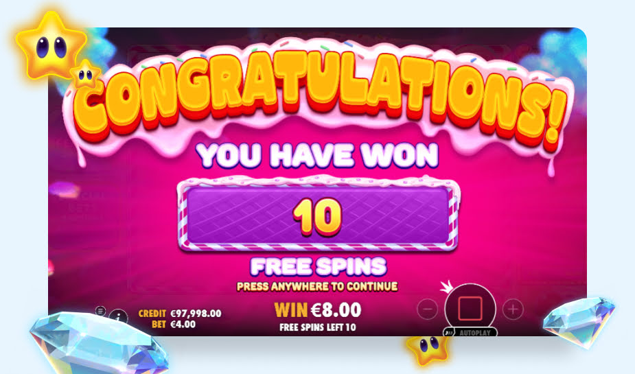 Sweet Rush Bonanza - Printscreen - Free spins gewonnen logo