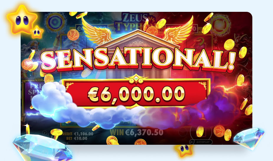 Zeus vs Typhon printscreen - Sensational win logo