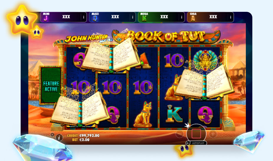 Book of Tut Oranje Jackpot printscreen - 3 books logo