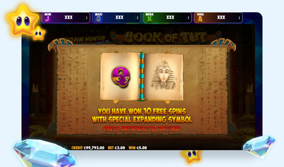 Book of Tut Oranje Jackpot printscreen - Expanding logo