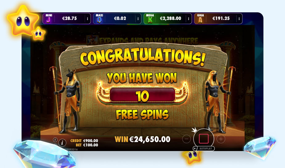 Book of Tut Oranje Jackpot printscreen - 10 free spins logo