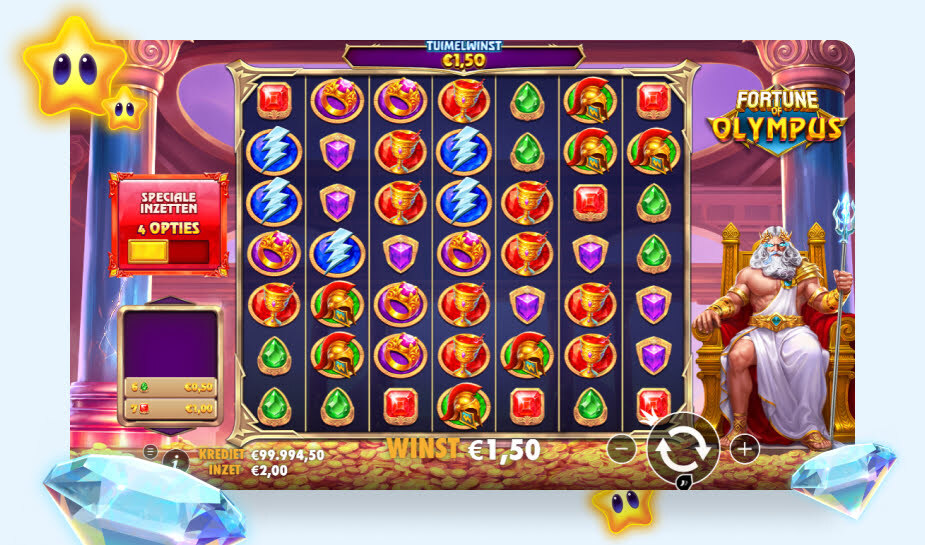 Fortune of Olympus speelveld blauw