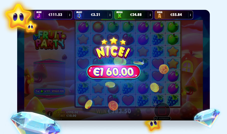 Fruit Party Oranje Jackpot printscreen - Nice Winn logo