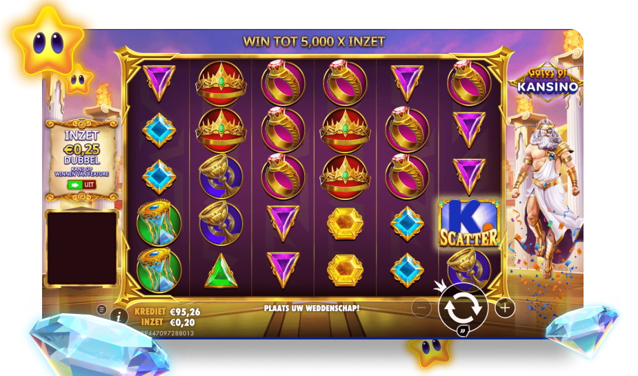 het speelveld van de gokkast Gates of Kansino logo