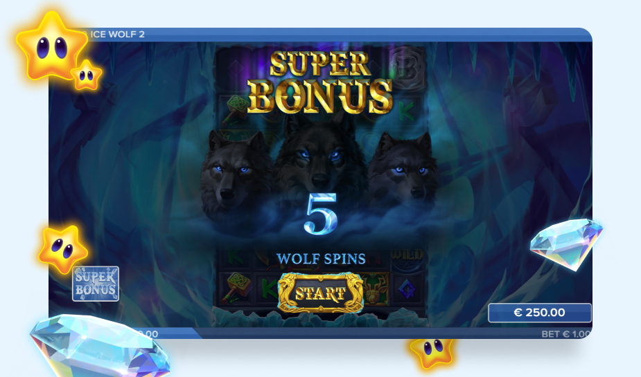 Ice Wolf 2 Speelveld - 5 wolf spins