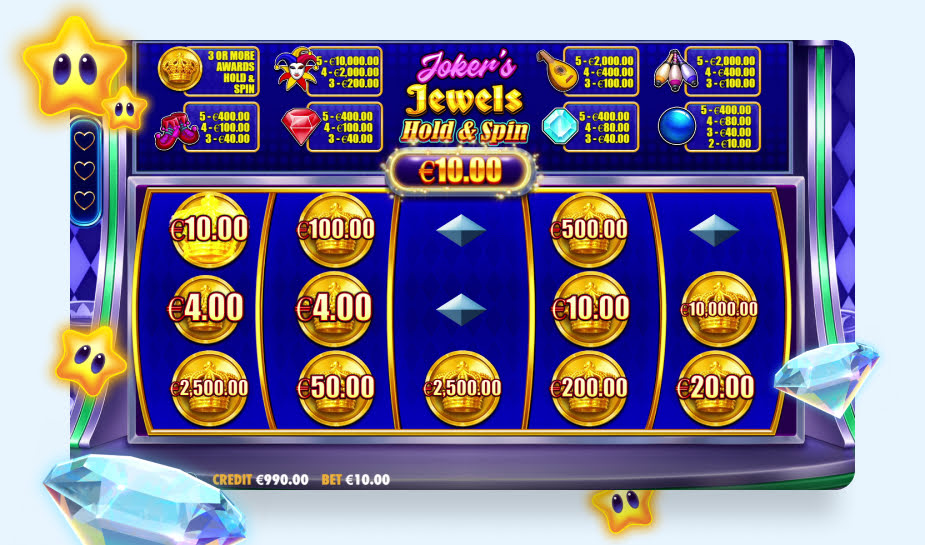 Joker’s Jewels Hold and Spin speelveld - Money Collect
