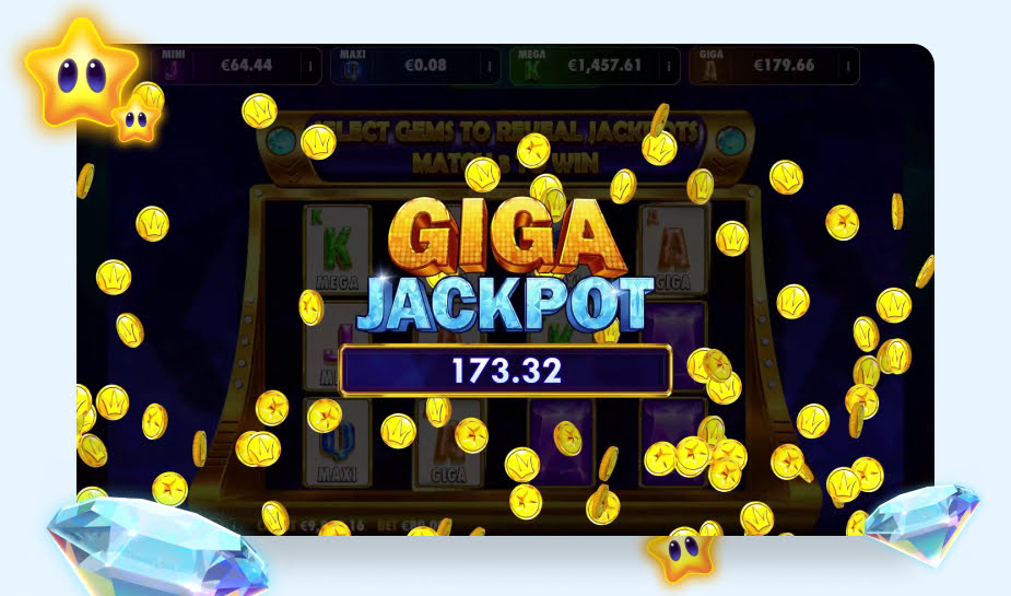 Joker’s Jewels Oranje Jackpot printscreen - Giga jackpot logo