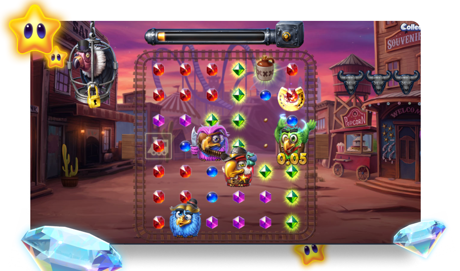 speelveld logo van pirots 3 elk studios