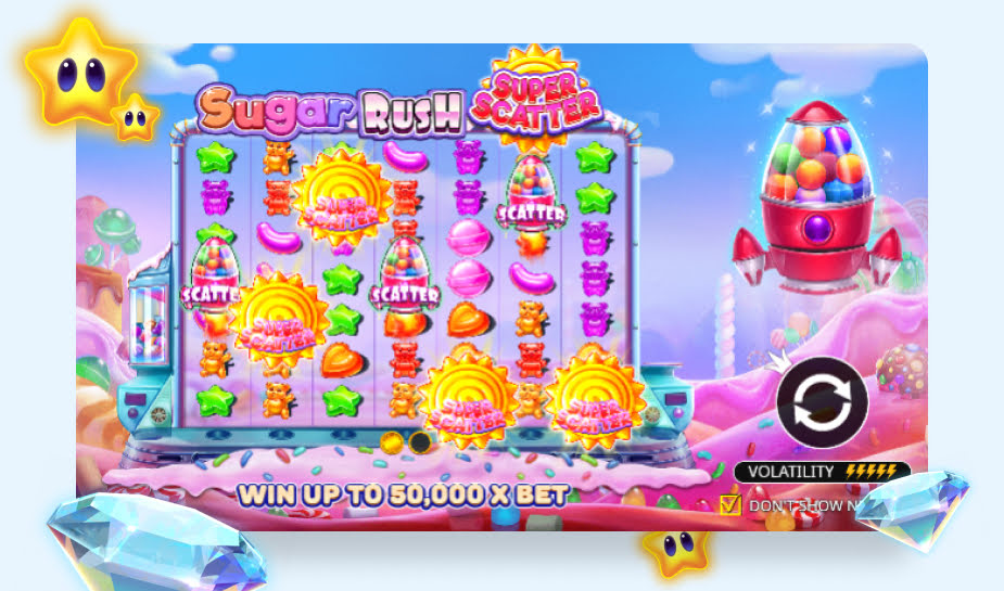 Sugar Rush Super Scatter speelveld - Gameplay