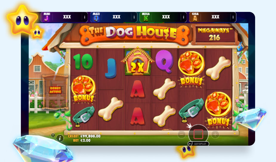 The Dog House Megaways printscreen - 3 x bonus logo