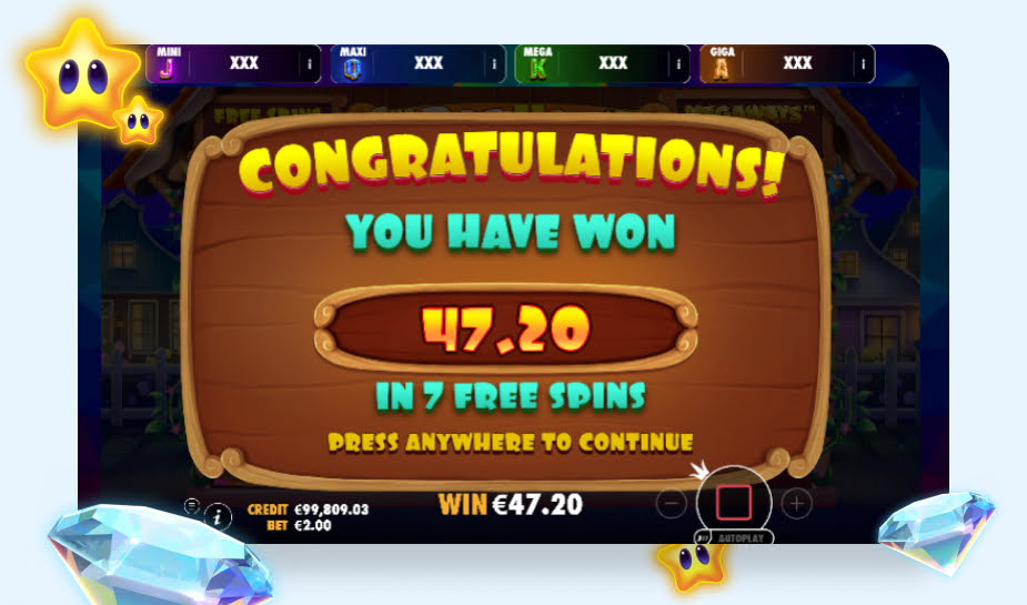 The Dog House Megaways printscreen - Gefeliciteerd logo