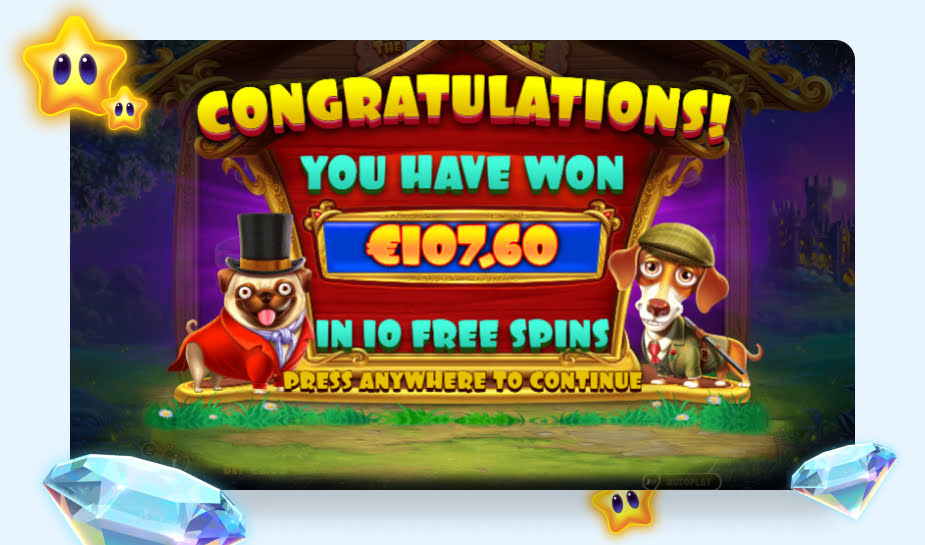The Dog House Royal Hunt printscreen - Gefeliciteerd Free Spins logo