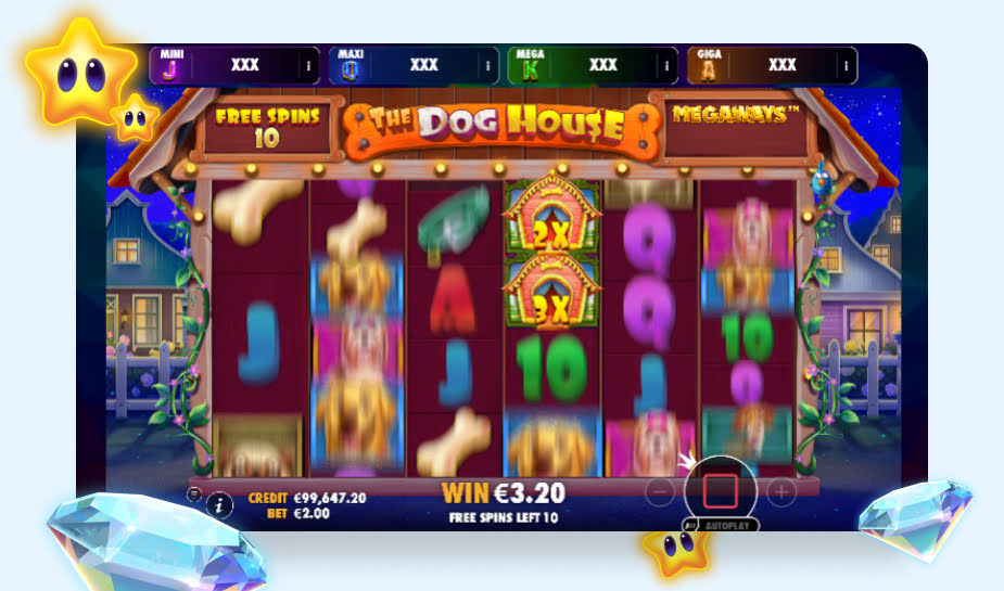 The Dog House Megaways printscreen - Raining wilds logo