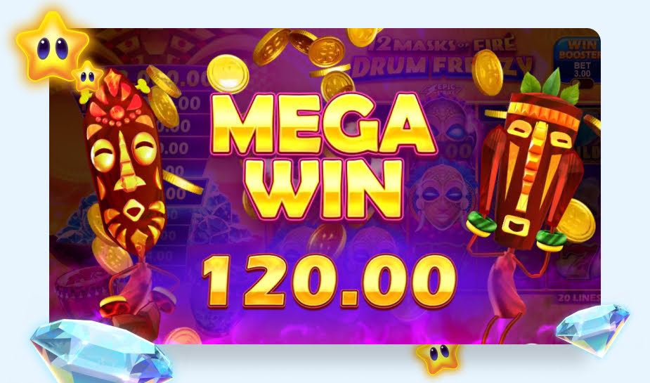 12 Masks of Fire Drum Frenzy Speelveld - Mega Win